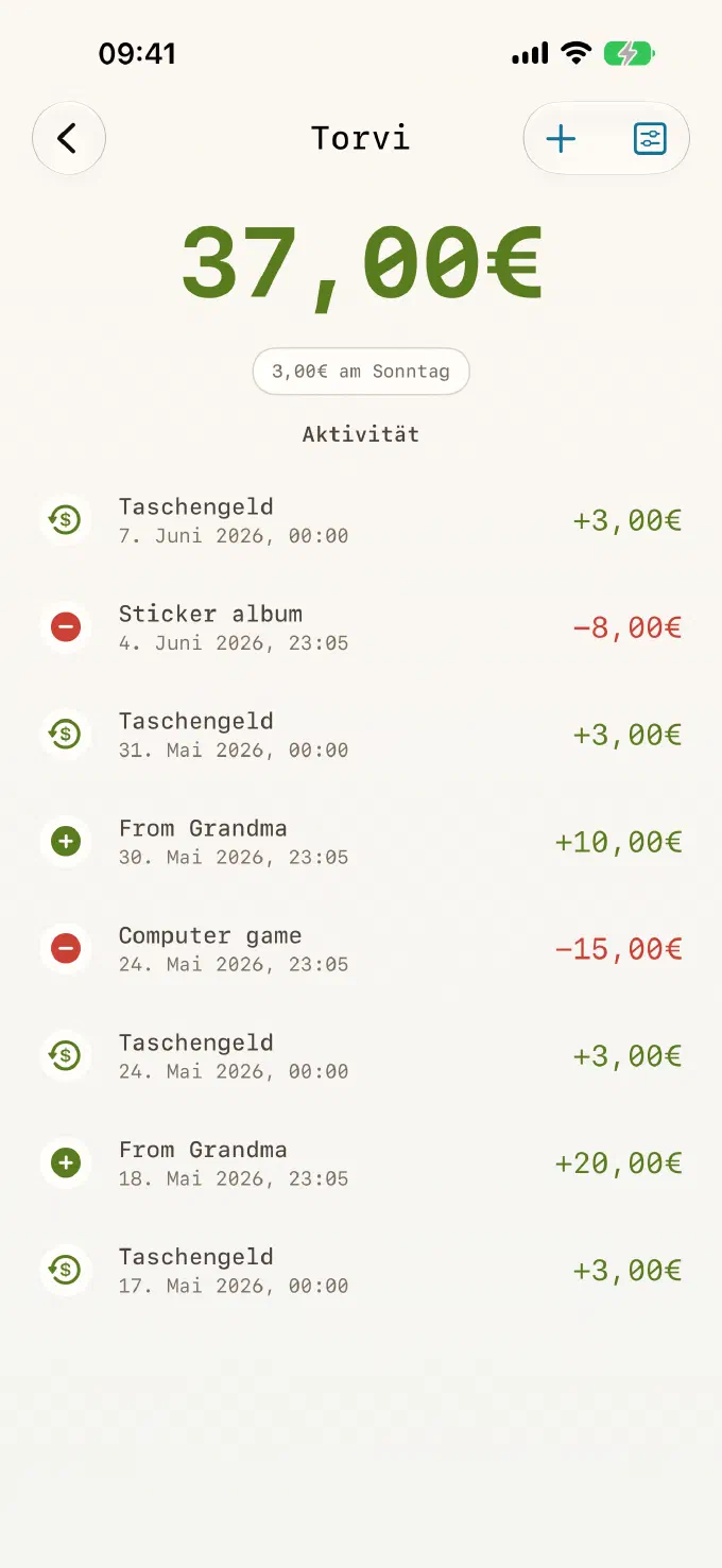 Ein Eintrag für jeden Euro