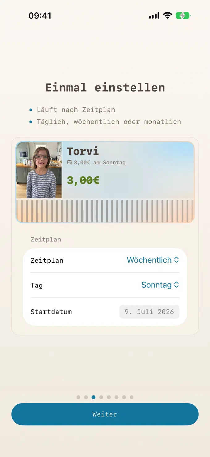 Einmal einrichten
