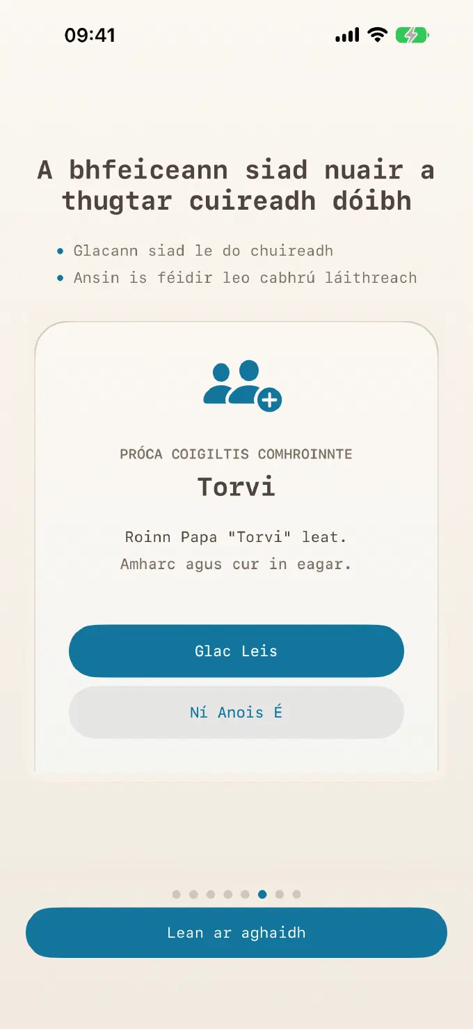 Beirt tuismitheoirí, próca amháin