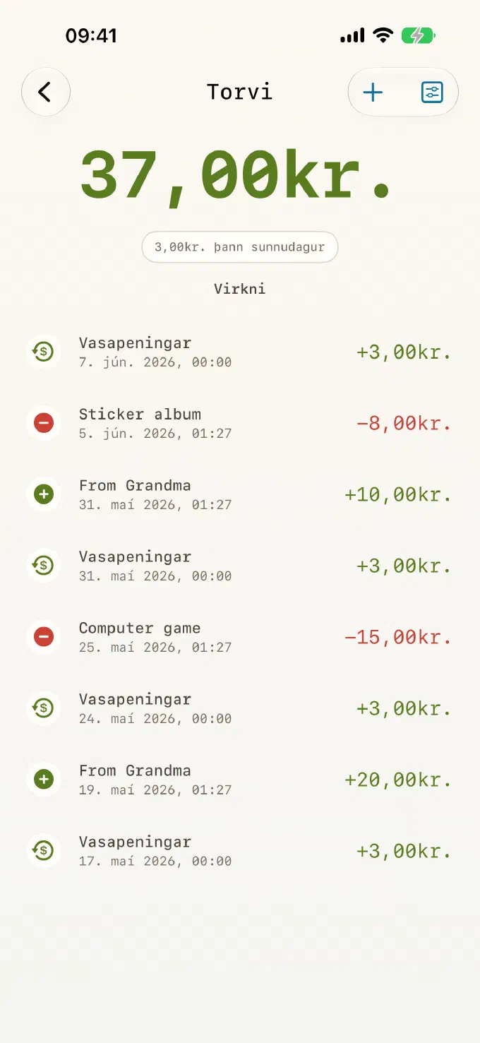 Kvittun fyrir hverja krónu
