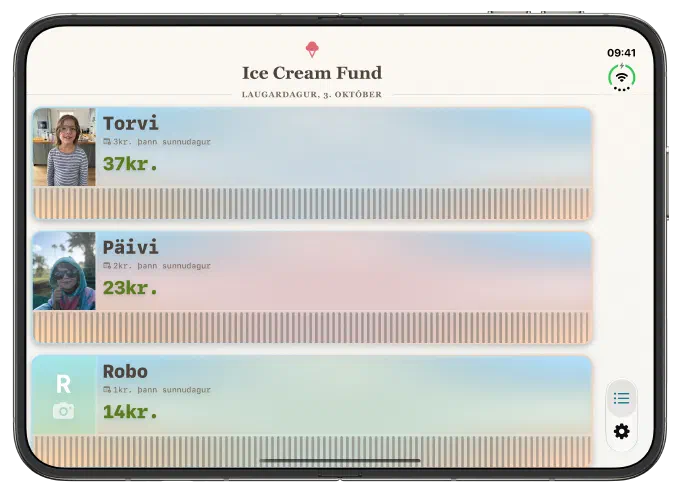 Heimaskjár Ice Cream Fund á opnum iPhone Duo