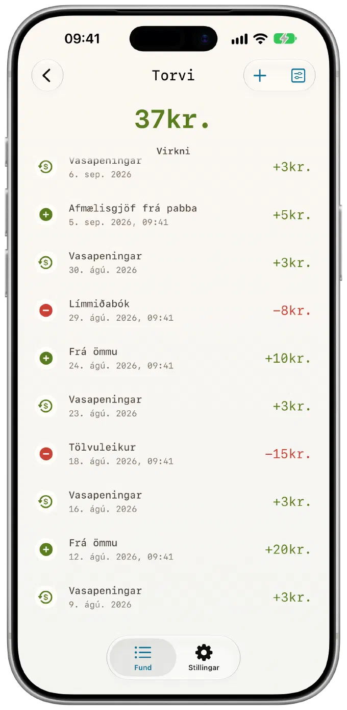 Kvittun fyrir hverja krónu
