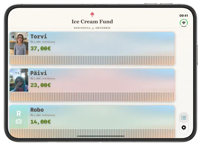 Ice Cream Fund sākuma ekrāns atlocītā iPhone Duo ierīcē